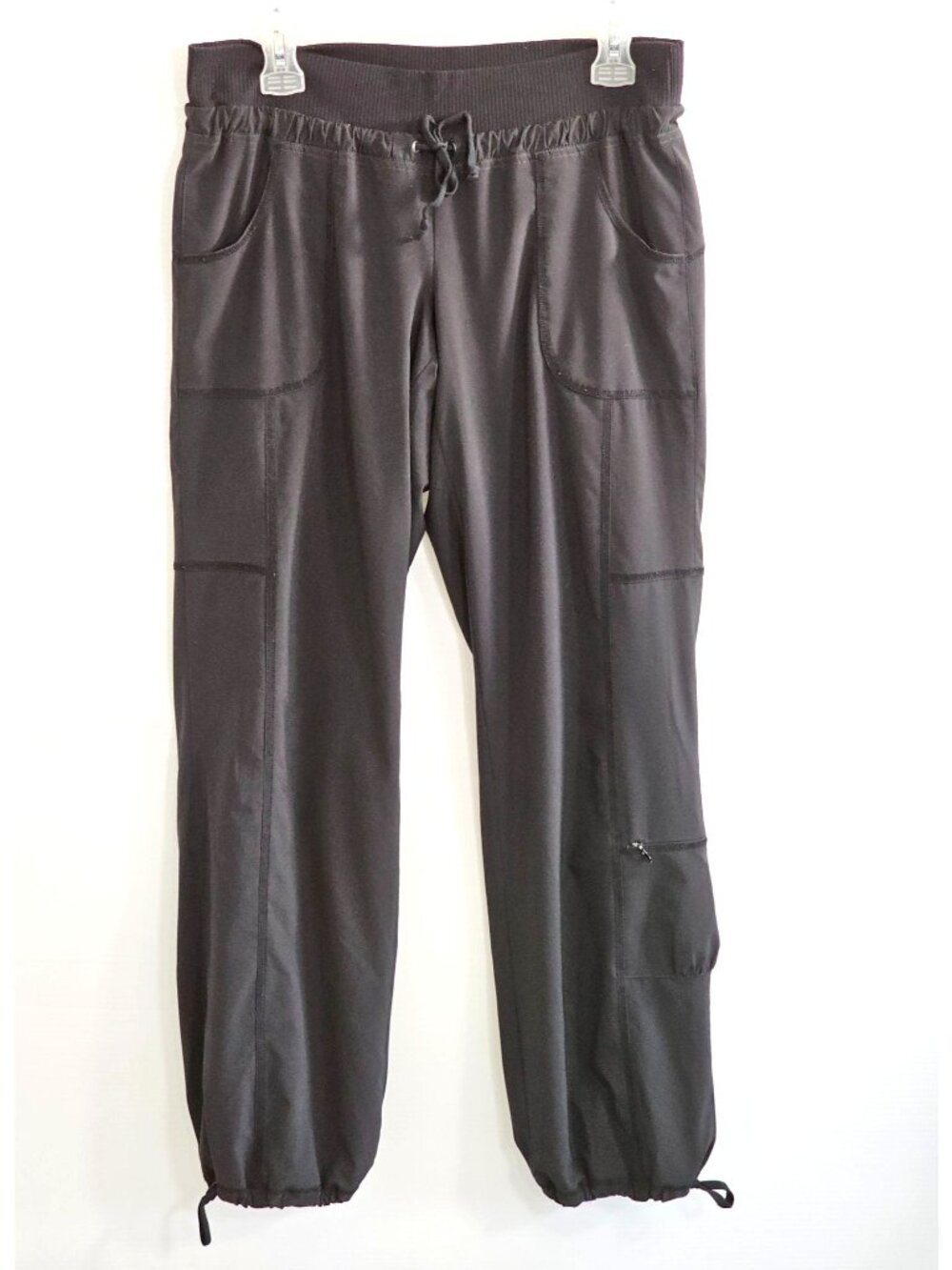 Athleta Women's Black Midtown Trouser Drawstring Hem Lined Pants Size 8 1706 - Picture 12 of 15